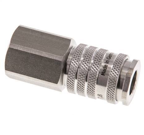 RVS DN 7.8 Luchtkoppeling Snelkoppeling G 1/2 inch Binnendraad Double Shut-Off