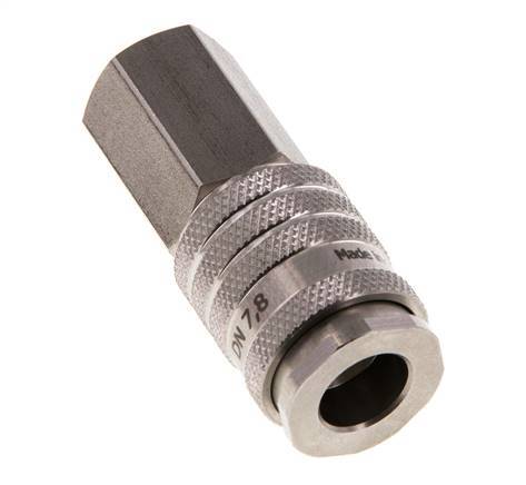 RVS DN 7.8 Luchtkoppeling Snelkoppeling G 1/4 inch Binnendraad Double Shut-Off