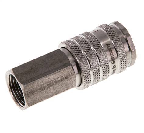 RVS DN 7.8 Luchtkoppeling Snelkoppeling G 3/8 inch Binnendraad Double Shut-Off