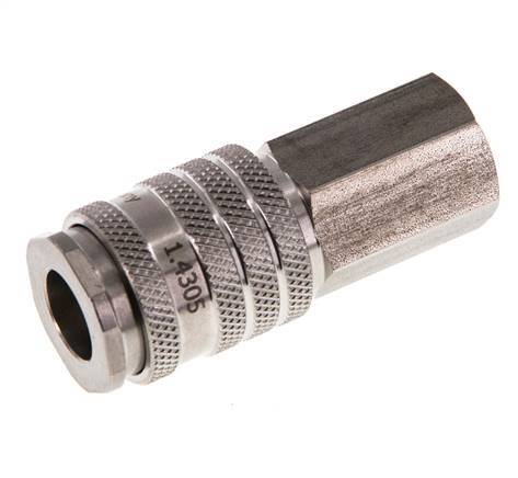 RVS DN 7.8 Luchtkoppeling Snelkoppeling G 3/8 inch Binnendraad Double Shut-Off