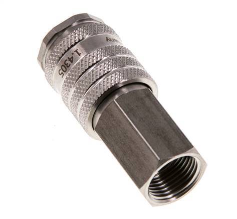 RVS DN 7.8 Luchtkoppeling Snelkoppeling G 3/8 inch Binnendraad Double Shut-Off