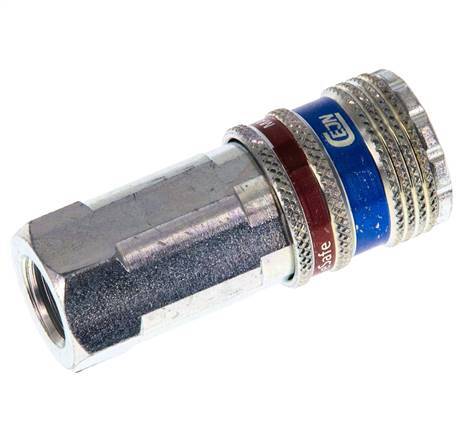 Steel/brass DN 7.6 (7.2 Euro) Safety Air Coupling Socket G 1/4 inch Female