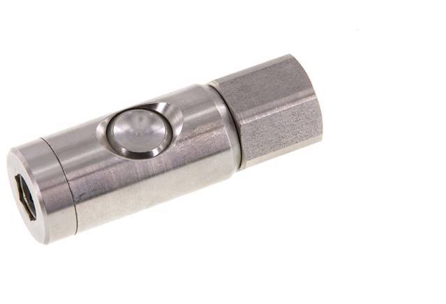 RVS 316L DN 7.4 Safety Luchtkoppeling Snelkoppeling met Drukknop G 1/2 inch Binnendraad