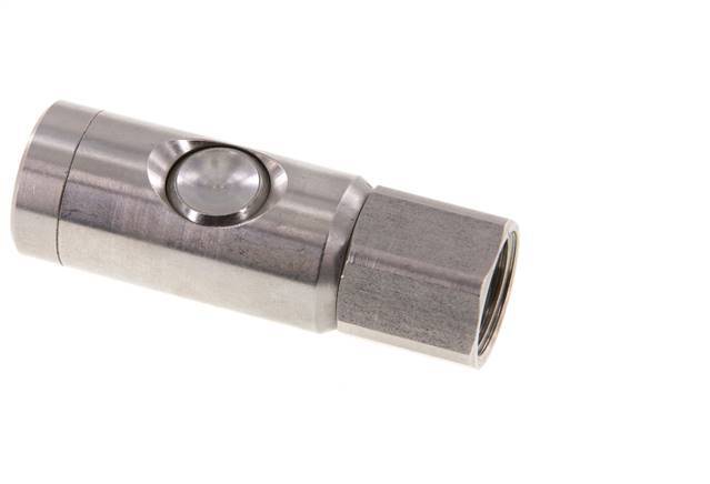 RVS 316L DN 7.4 Safety Luchtkoppeling Snelkoppeling met Drukknop G 1/2 inch Binnendraad