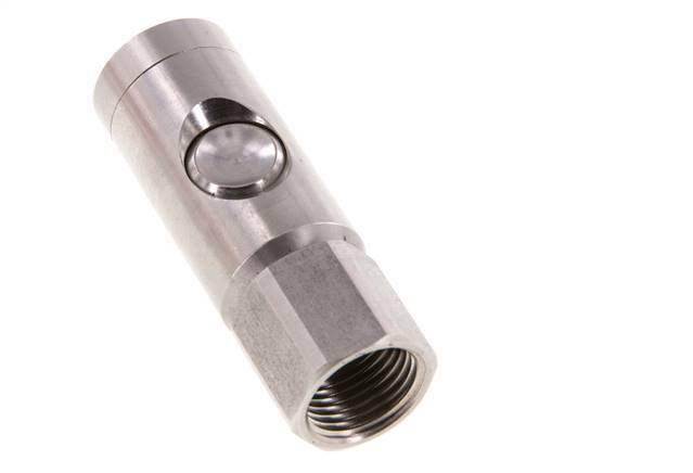 RVS 316L DN 7.4 Safety Luchtkoppeling Snelkoppeling met Drukknop G 1/2 inch Binnendraad