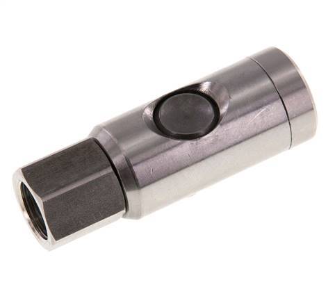 RVS 316L DN 7.4 Safety Luchtkoppeling Snelkoppeling met Drukknop G 3/8 inch Binnendraad