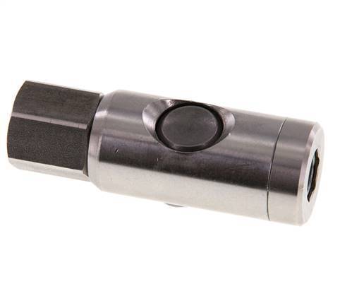 RVS 316L DN 7.4 Safety Luchtkoppeling Snelkoppeling met Drukknop G 3/8 inch Binnendraad