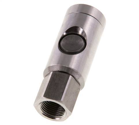 RVS 316L DN 7.4 Safety Luchtkoppeling Snelkoppeling met Drukknop G 3/8 inch Binnendraad