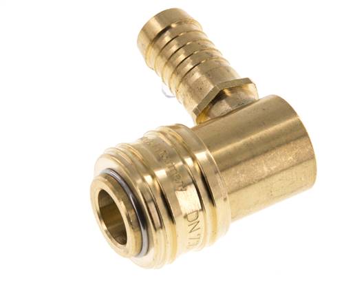 Messing DN 7.2 (Euro) Luchtkoppeling Snelkoppeling 13 mm Slangpilaar 90-deg