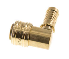 Messing DN 7.2 (Euro) Luchtkoppeling Snelkoppeling 13 mm Slangpilaar 90-deg