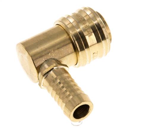 Messing DN 7.2 (Euro) Luchtkoppeling Snelkoppeling 13 mm Slangpilaar 90-deg
