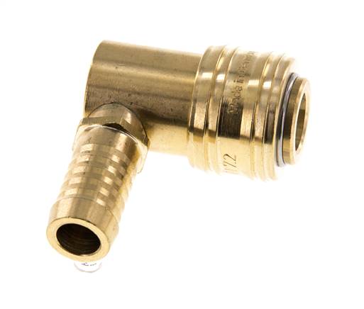 Messing DN 7.2 (Euro) Luchtkoppeling Snelkoppeling 13 mm Slangpilaar 90-deg
