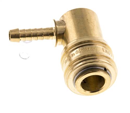 Messing DN 7.2 (Euro) Luchtkoppeling Snelkoppeling 6 mm Slangpilaar 90-deg