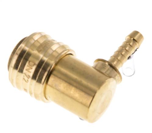Messing DN 7.2 (Euro) Luchtkoppeling Snelkoppeling 6 mm Slangpilaar 90-deg