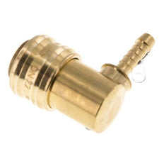 Messing DN 7.2 (Euro) Luchtkoppeling Snelkoppeling 6 mm Slangpilaar 90-deg
