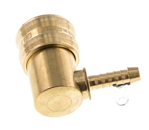 Messing DN 7.2 (Euro) Luchtkoppeling Snelkoppeling 6 mm Slangpilaar 90-deg
