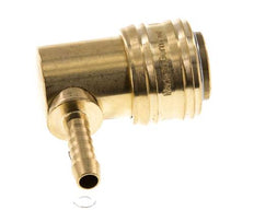 Messing DN 7.2 (Euro) Luchtkoppeling Snelkoppeling 6 mm Slangpilaar 90-deg