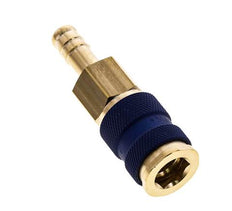 Messing DN 7.2 (Euro) Blauw-Coded Luchtkoppeling Snelkoppeling 9 mm Slangpilaar