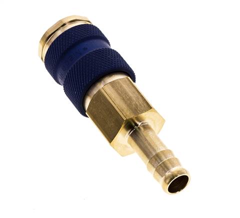 Messing DN 7.2 (Euro) Blauw-Coded Luchtkoppeling Snelkoppeling 9 mm Slangpilaar