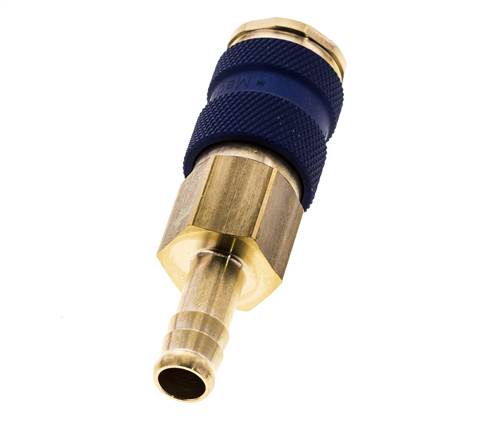 Messing DN 7.2 (Euro) Blauw-Coded Luchtkoppeling Snelkoppeling 9 mm Slangpilaar