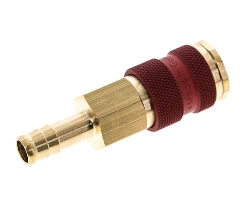 Messing DN 7.2 (Euro) Rood-Coded Luchtkoppeling Snelkoppeling 9 mm Slangpilaar