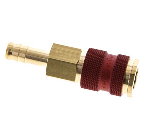Messing DN 7.2 (Euro) Rood-Coded Luchtkoppeling Snelkoppeling 9 mm Slangpilaar