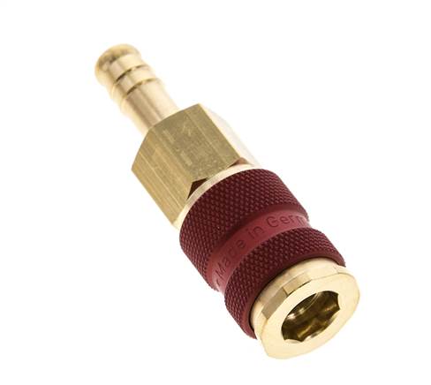Messing DN 7.2 (Euro) Rood-Coded Luchtkoppeling Snelkoppeling 9 mm Slangpilaar