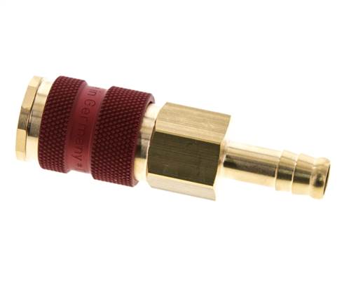 Messing DN 7.2 (Euro) Rood-Coded Luchtkoppeling Snelkoppeling 9 mm Slangpilaar