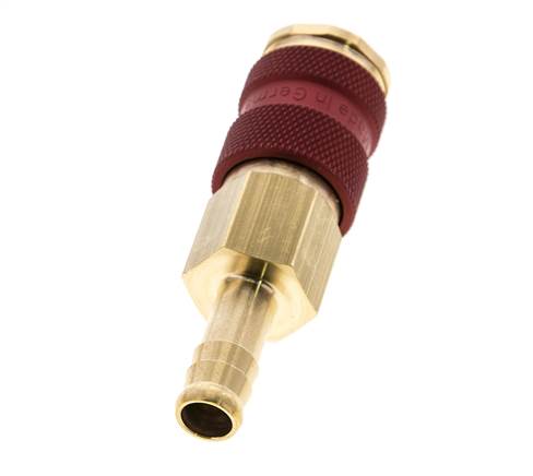 Messing DN 7.2 (Euro) Rood-Coded Luchtkoppeling Snelkoppeling 9 mm Slangpilaar