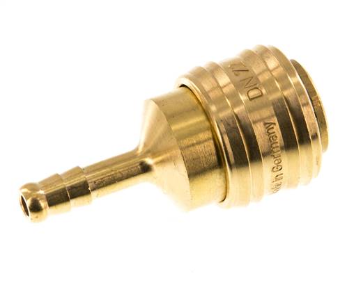 Messing DN 7.2 (Euro) Luchtkoppeling Snelkoppeling 6 mm Slangpilaar Double Shut-Off