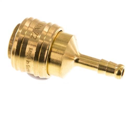 Messing DN 7.2 (Euro) Luchtkoppeling Snelkoppeling 6 mm Slangpilaar Double Shut-Off