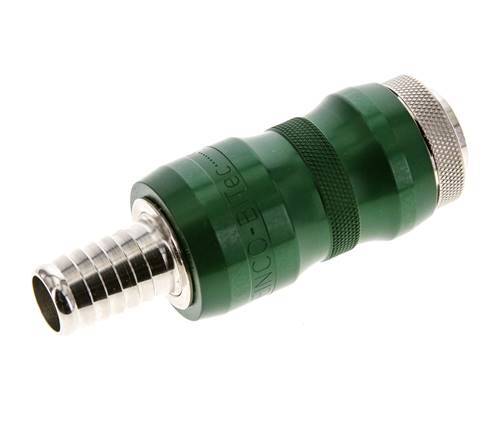 Nickel-plated Brass DN 7.8 Safety Air Coupling Socket with Slide Sleeve 13 mm Hose Pillar