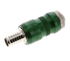 Nickel-plated Brass DN 7.8 Safety Air Coupling Socket with Slide Sleeve 13 mm Hose Pillar