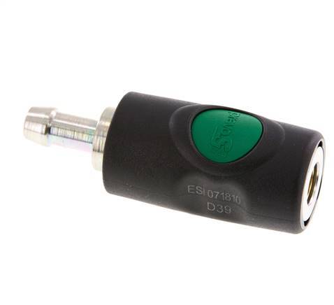 Composite material DN 7.4 Safety Air Coupling Socket with Push Button 10 mm Hose Pillar
