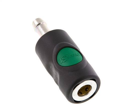 Composite material DN 7.4 Safety Air Coupling Socket with Push Button 10 mm Hose Pillar