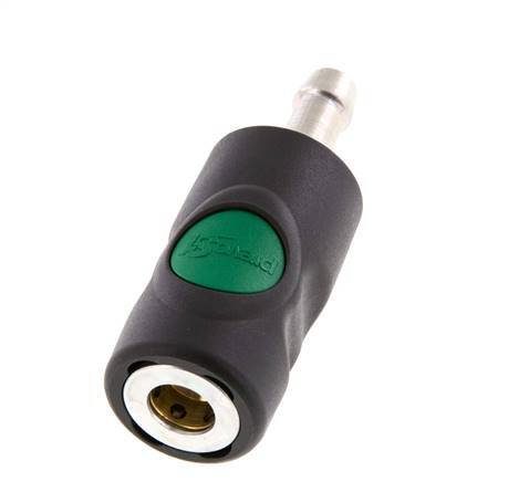 Composiet materiaal DN 7.4 Safety Luchtkoppeling Snelkoppeling met Drukknop 10 mm Slangpilaar