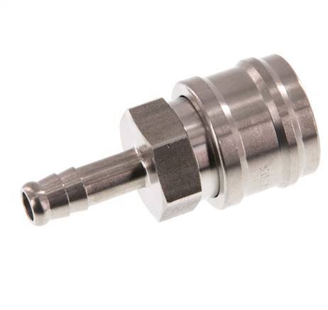 Stainless steel DN 7.2 (Euro) Air Coupling Socket 8 mm Hose Pillar