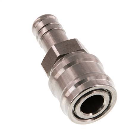 RVS DN 7.2 (Euro) Luchtkoppeling Snelkoppeling 13 mm Slangpilaar Double Shut-Off