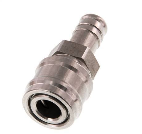 RVS DN 7.2 (Euro) Luchtkoppeling Snelkoppeling 13 mm Slangpilaar Double Shut-Off