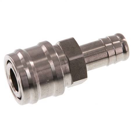 RVS DN 7.2 (Euro) Luchtkoppeling Snelkoppeling 13 mm Slangpilaar Double Shut-Off