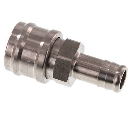 RVS DN 7.2 (Euro) Luchtkoppeling Snelkoppeling 13 mm Slangpilaar Double Shut-Off
