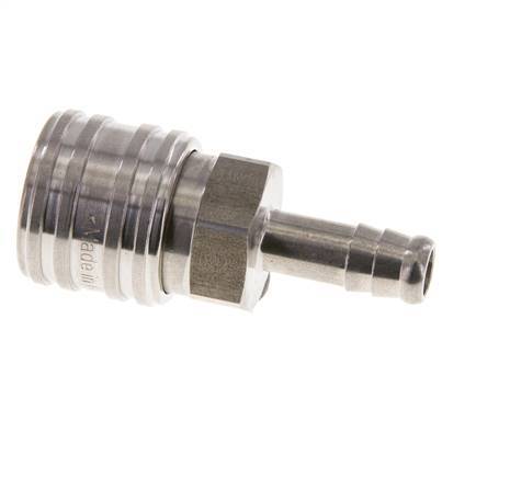 RVS DN 7.2 (Euro) Luchtkoppeling Snelkoppeling 8 mm Slangpilaar Double Shut-Off
