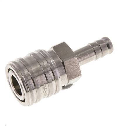 RVS DN 7.2 (Euro) Luchtkoppeling Snelkoppeling 9 mm Slangpilaar Double Shut-Off