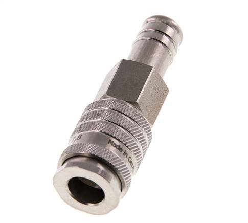 RVS DN 7.8 Luchtkoppeling Snelkoppeling 13 mm Slangpilaar Double Shut-Off