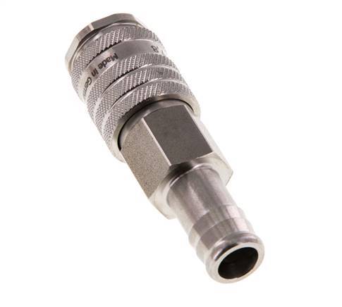 RVS DN 7.8 Luchtkoppeling Snelkoppeling 13 mm Slangpilaar Double Shut-Off