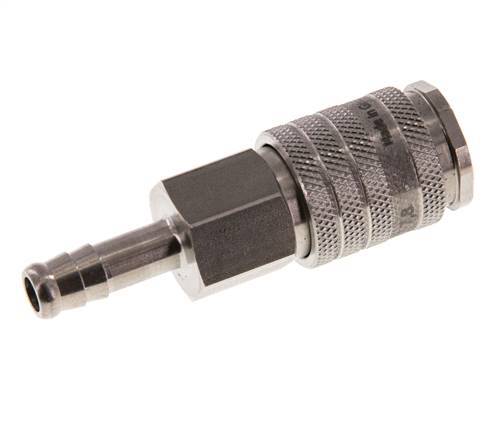 RVS DN 7.8 Luchtkoppeling Snelkoppeling 8 mm Slangpilaar Double Shut-Off