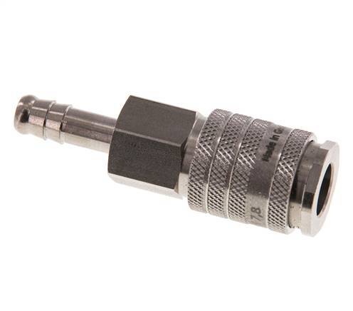 RVS DN 7.8 Luchtkoppeling Snelkoppeling 8 mm Slangpilaar Double Shut-Off