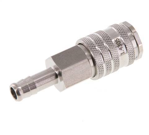 RVS DN 7.8 Luchtkoppeling Snelkoppeling 9 mm Slangpilaar Double Shut-Off