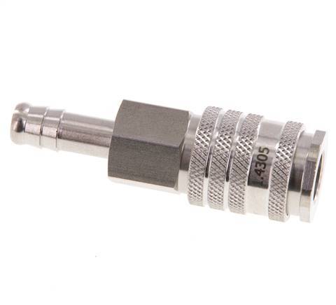 RVS DN 7.8 Luchtkoppeling Snelkoppeling 9 mm Slangpilaar Double Shut-Off