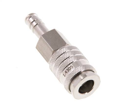 RVS DN 7.8 Luchtkoppeling Snelkoppeling 9 mm Slangpilaar Double Shut-Off